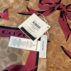 Coach Tan and Purple Scarf